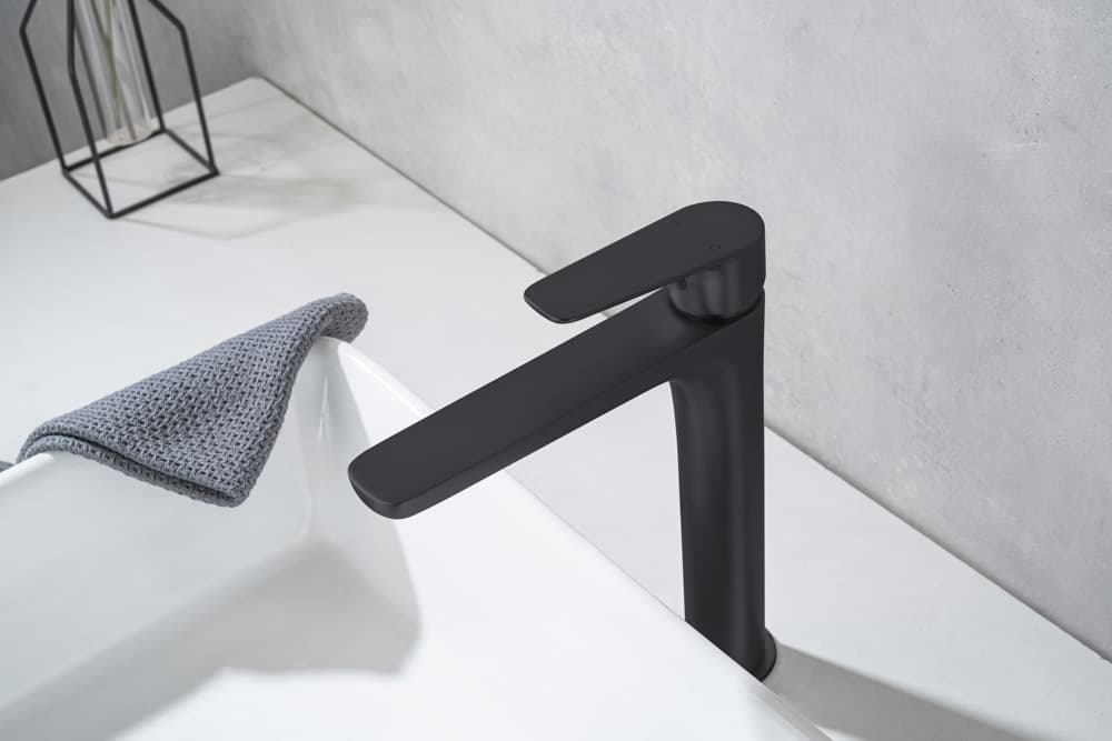 Grifo Monomando de Lavabo Alto NATURE Negro Mate