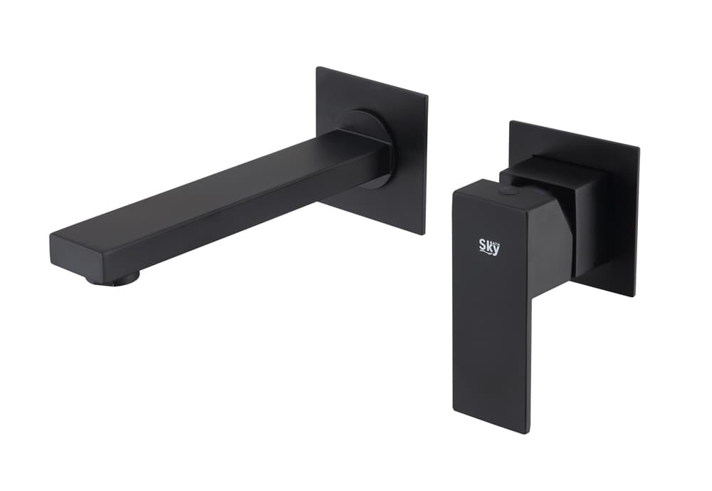 Grifo Monomando de Lavabo Empotrado THUNDER Negro Mate