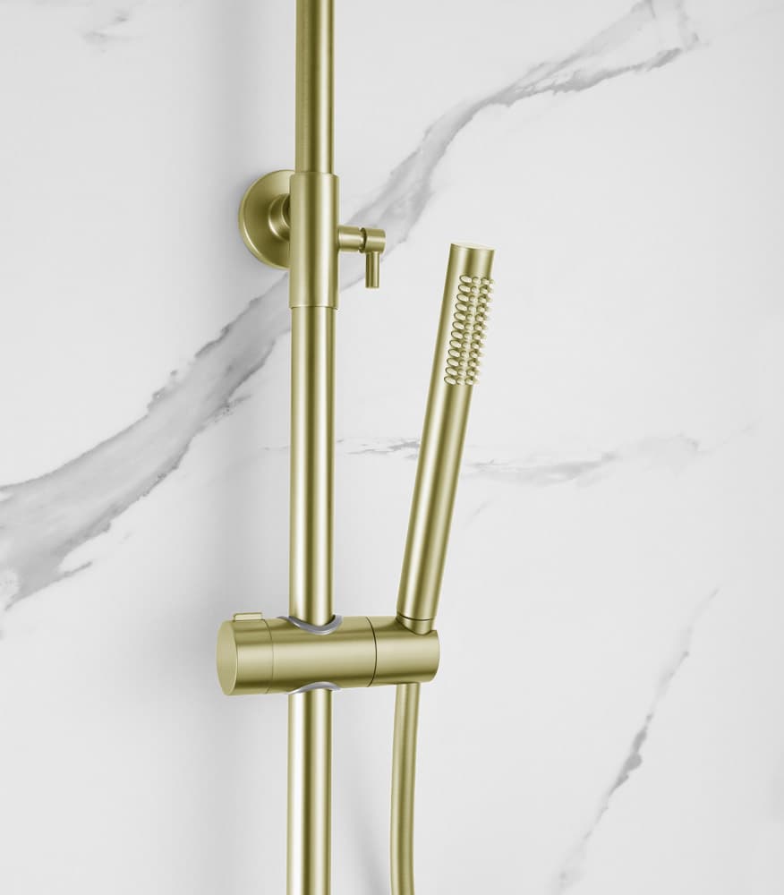 Conjunto de Ducha Monomando DIAMOND Oro Cepillado
