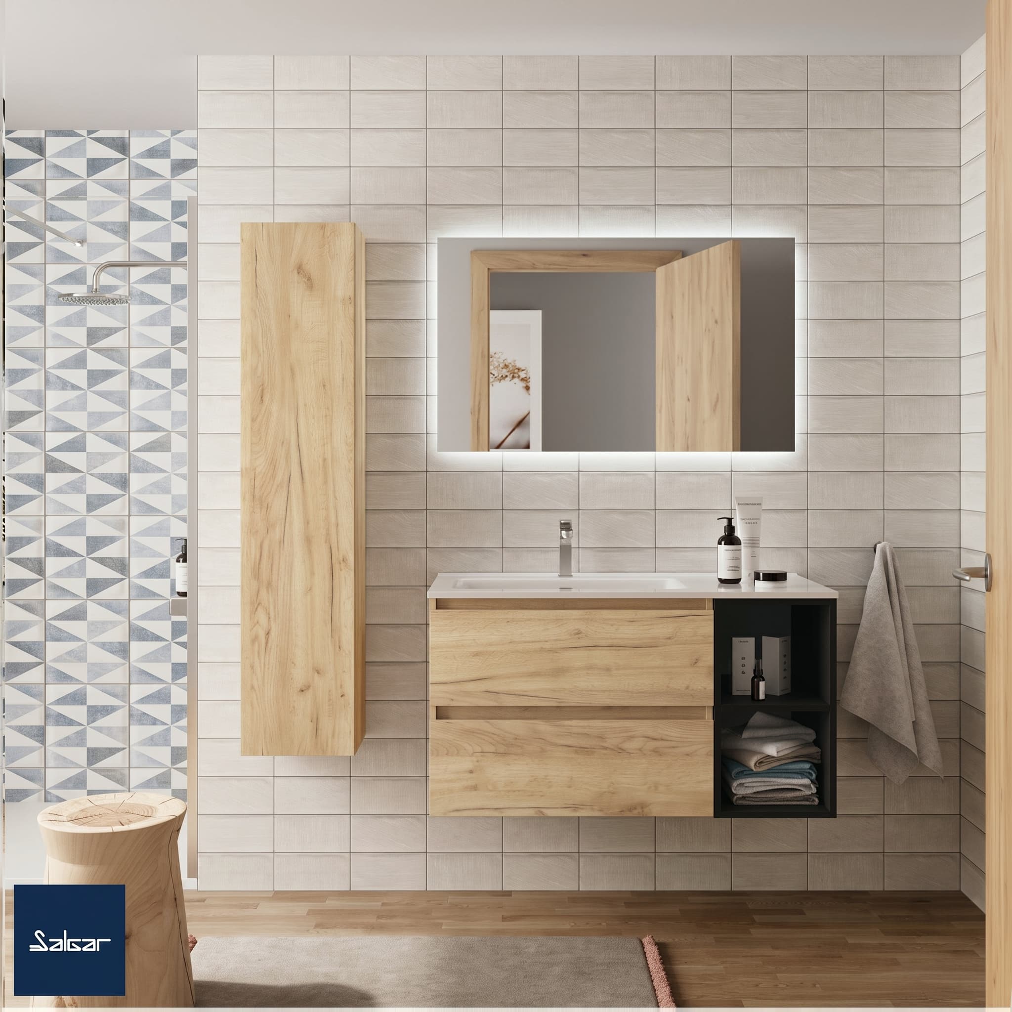 SALGAR BEQUIA Mueble de baño suspendido 100+ Lavabo Constanza