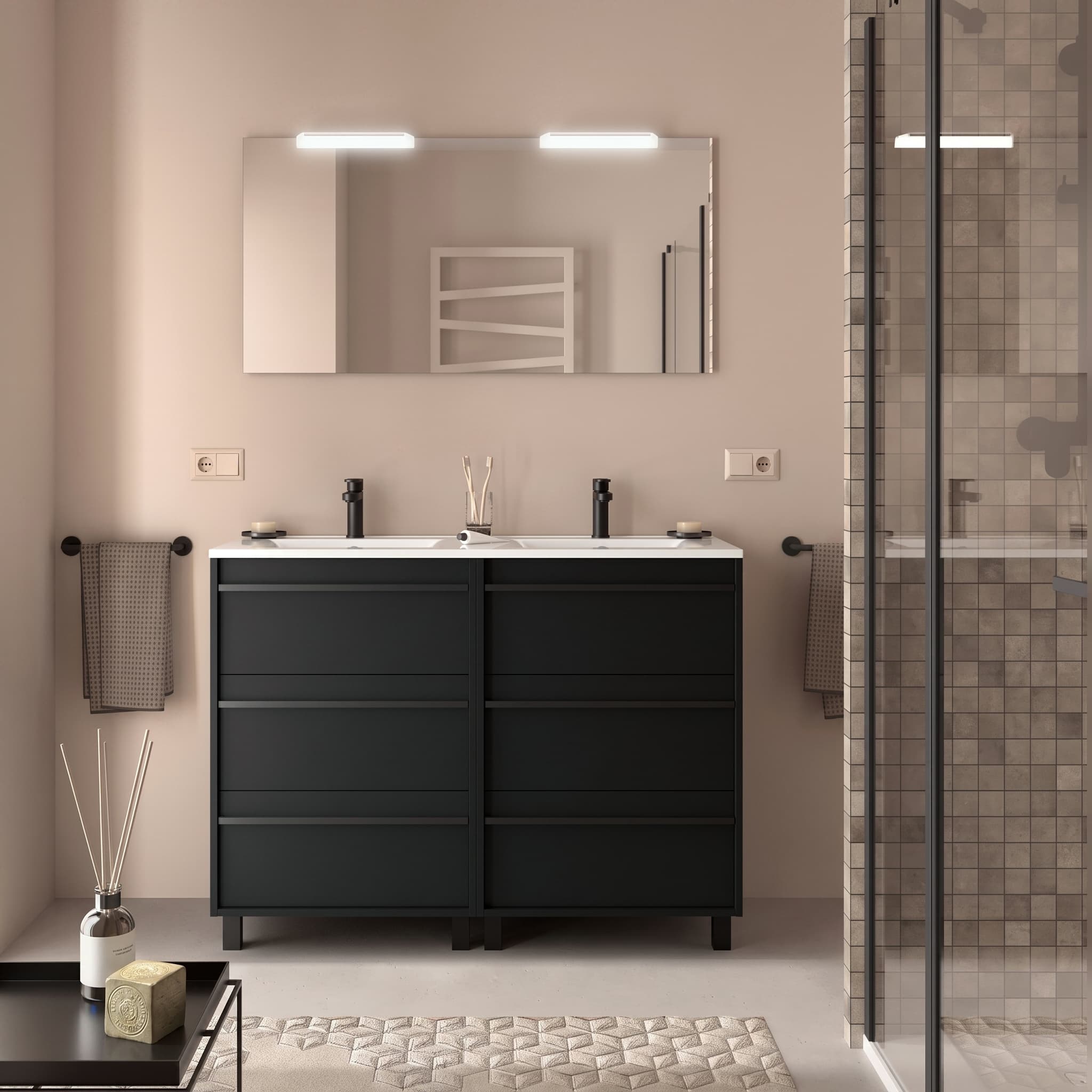 Mueble baño suspendido ATTILA 3C de Salgar 120