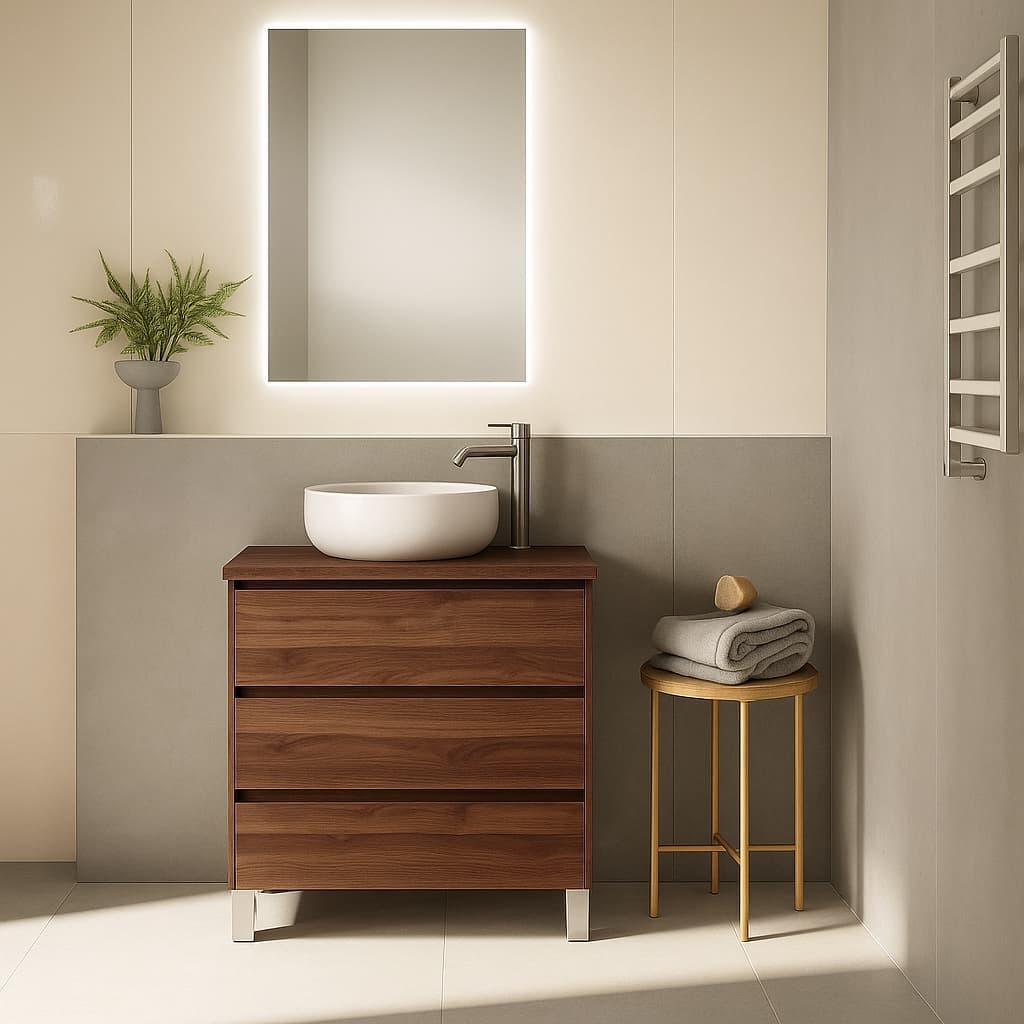 Mueble de baño con patas Box 3C TOP Laminado de Visobath
