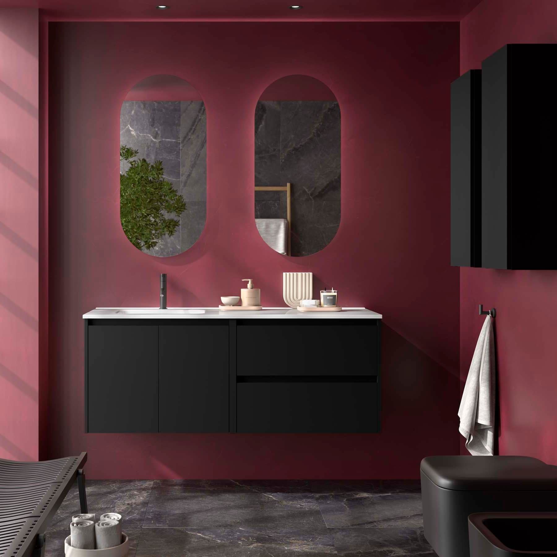 Mueble baño suspendido Noja 2P+2C de Salgar 120 Lavabo Desplazado