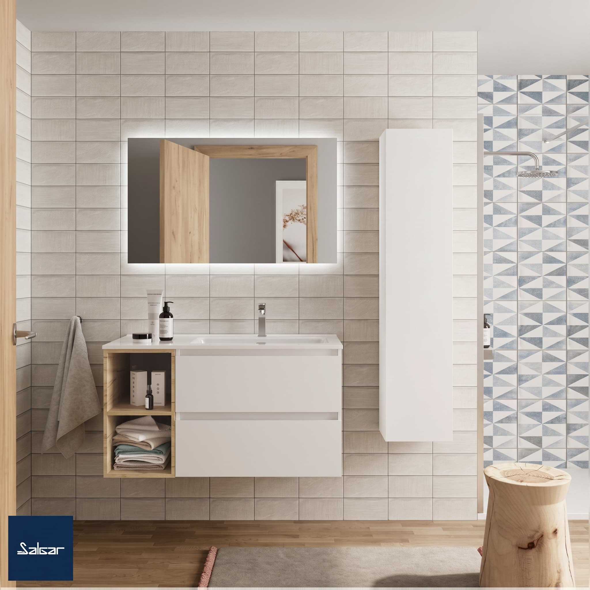 SALGAR BEQUIA Mueble de baño suspendido 100+ Lavabo Constanza