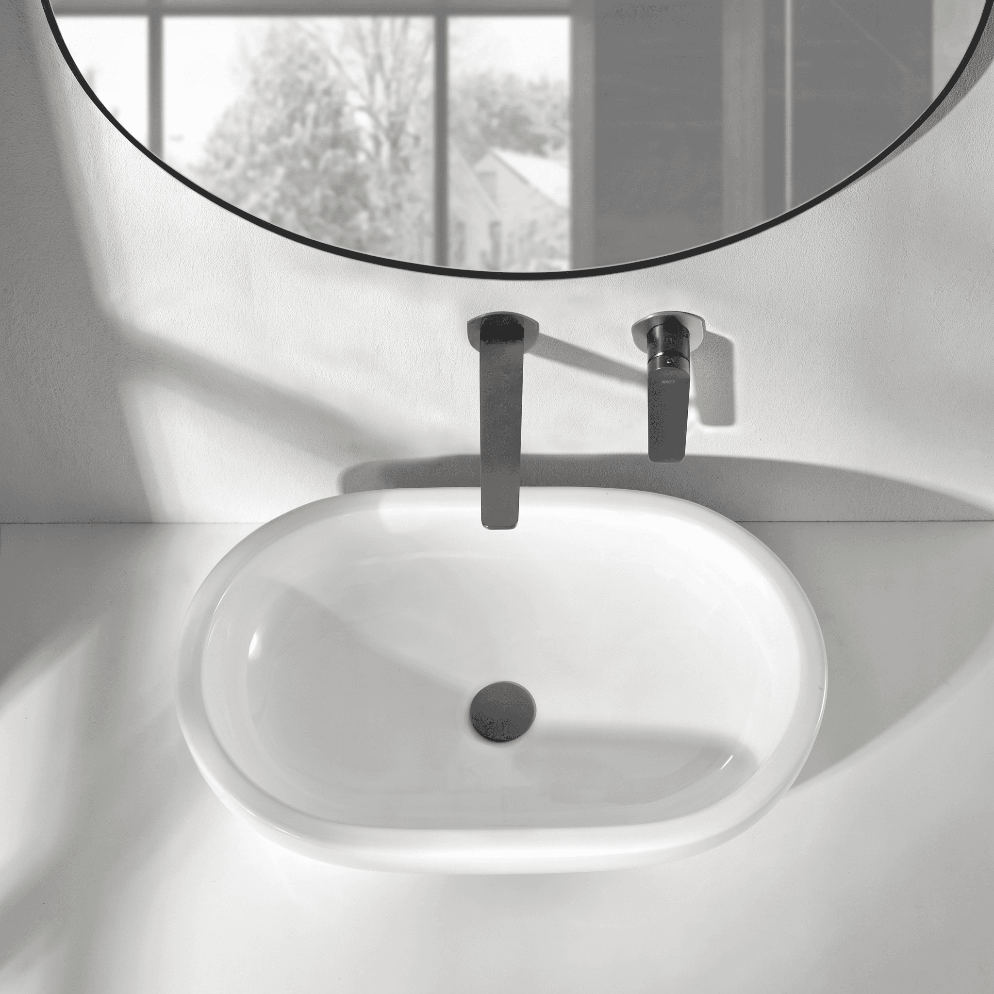 Monomando lavabo empotrado Napoles black gun metal / GLN047/BGM