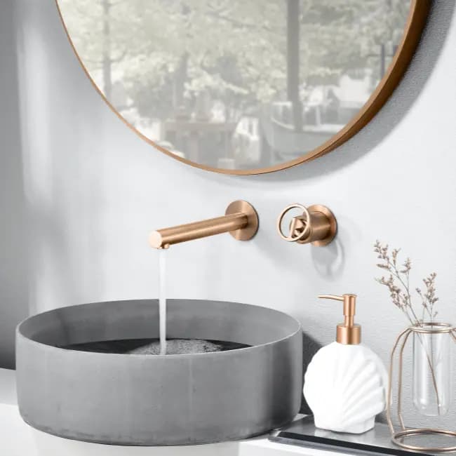Monomando lavabo empotrado oro rosa cepillado / GLC033/ORC