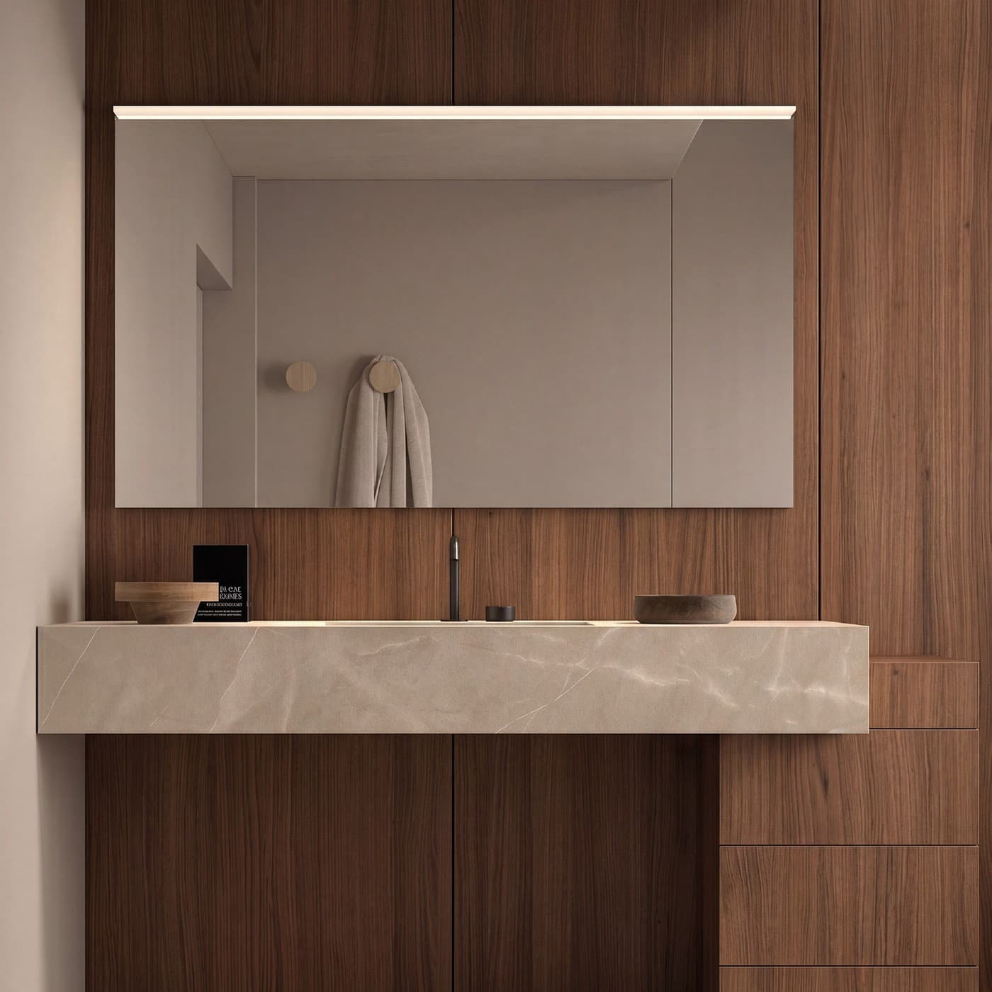 Espejo de baño Goa de DYLED con aplique Nui 4000 K