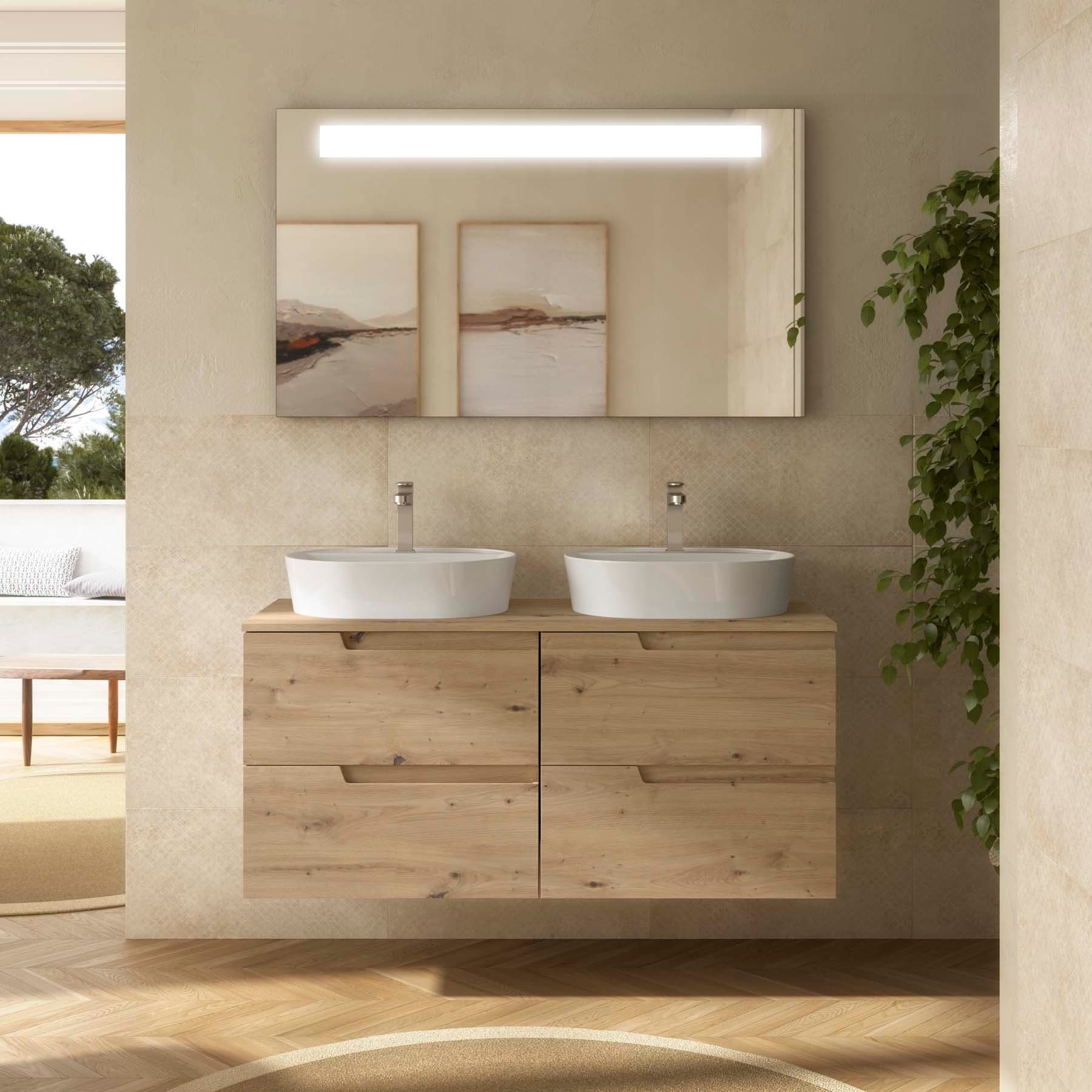 Mueble baño suspendido Vima con tapa de Salgar 120