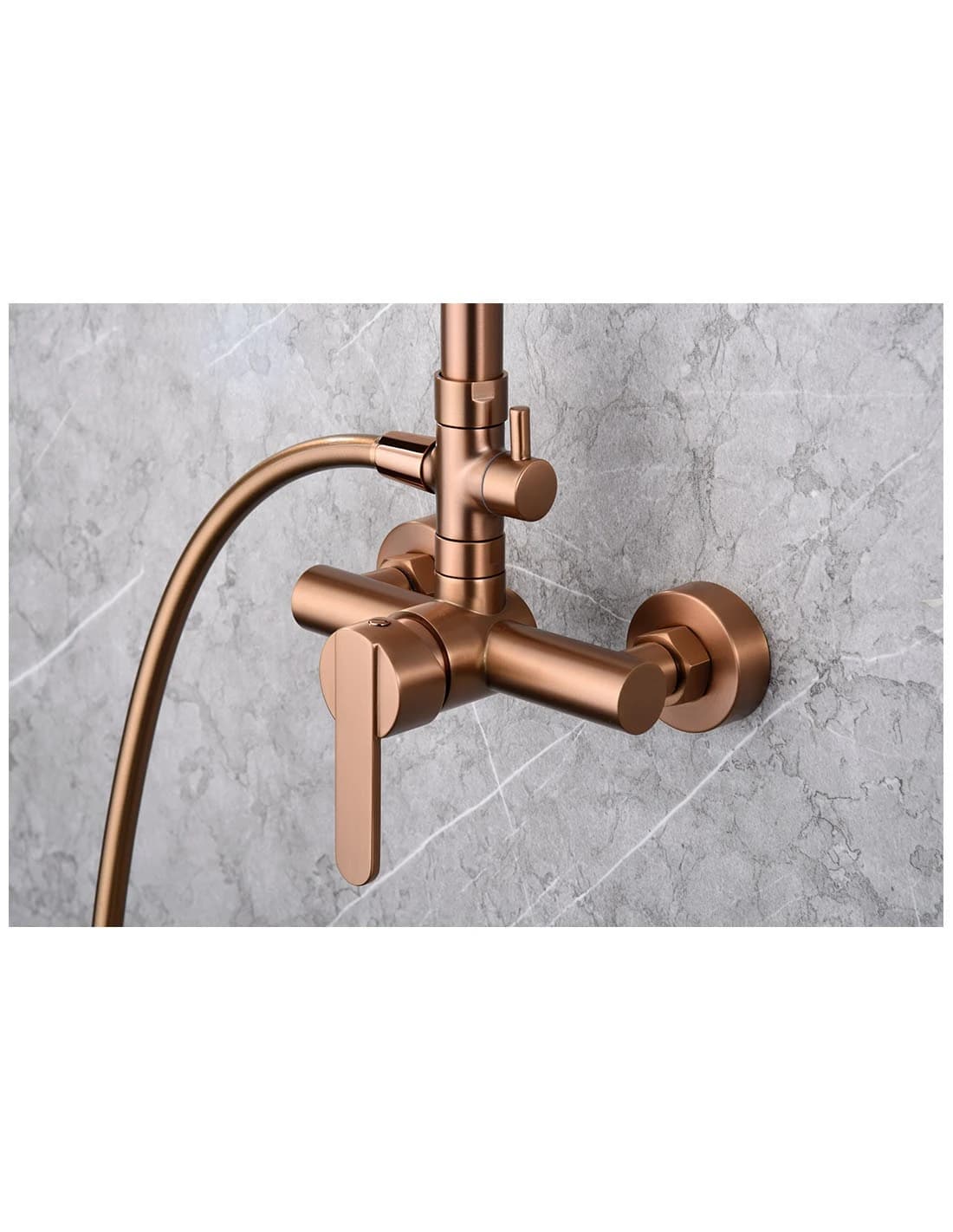 Conjunto ducha monomando Roma oro rosa cepillado / BDR001/ORC