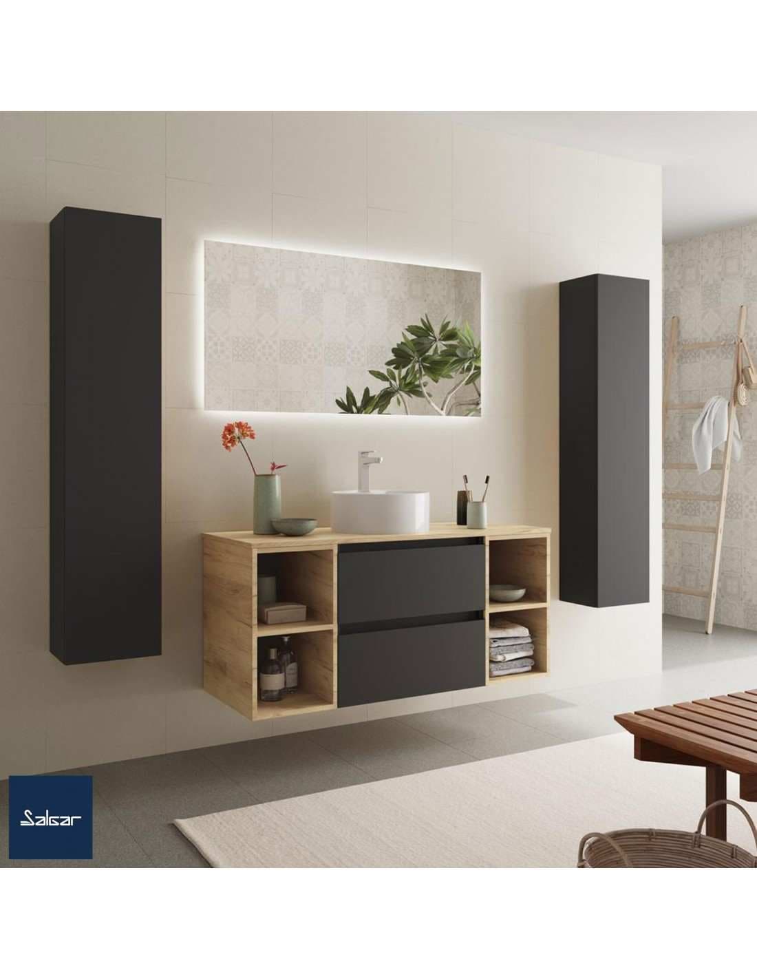 SALGAR BEQUIA Mueble de baño suspendido 120+ Lavabo Lisboa.
