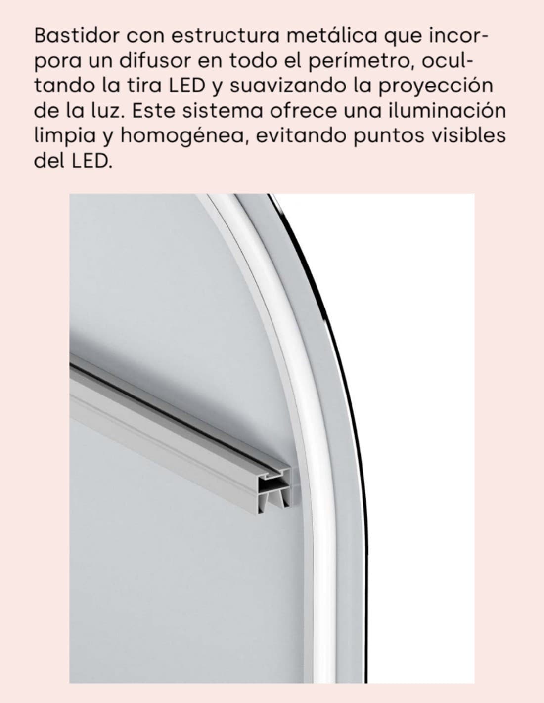 Espejo LED ovalado Eros de Manillons Torrent 50x100 cm Básico o Plus