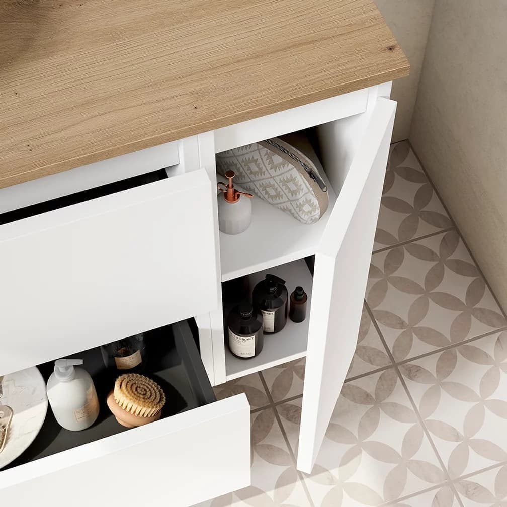 Mueble de baño suspendido Box 2C+1P TOP Laminado de Visobath