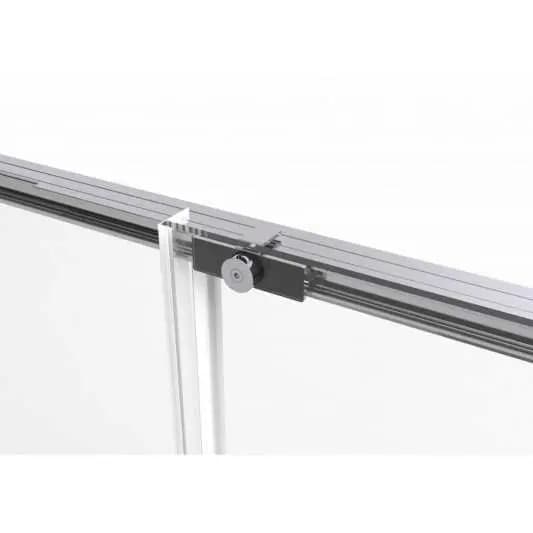 Mampara frontal fijo con puerta corredera TWENTY de GME cromo
