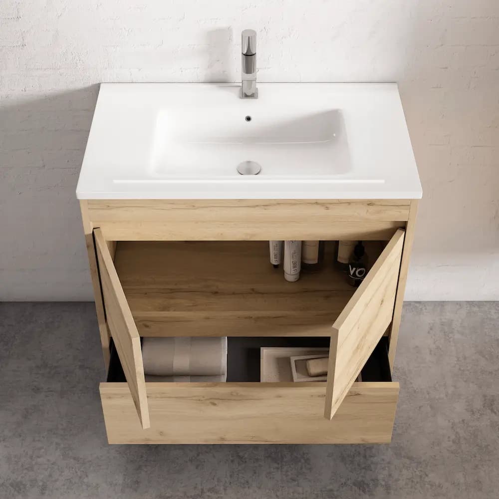Conjunto completo de mueble de baño con patas de 2p +1c serie Carla (60, 70, 80 y 120)