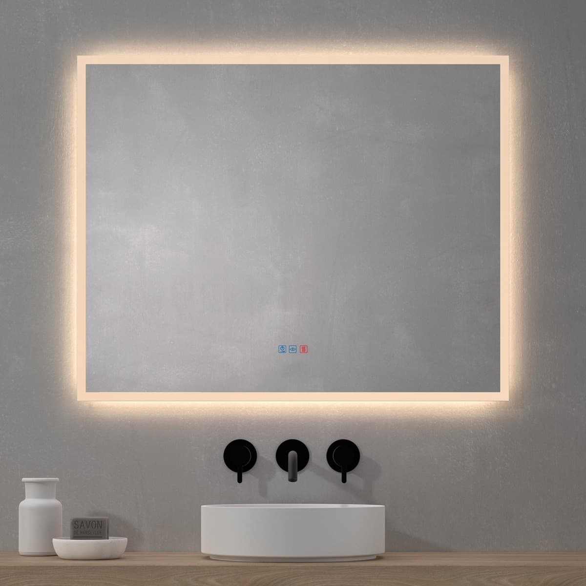 Espejo de baño rectangular con luz LED Avila de Dyled
