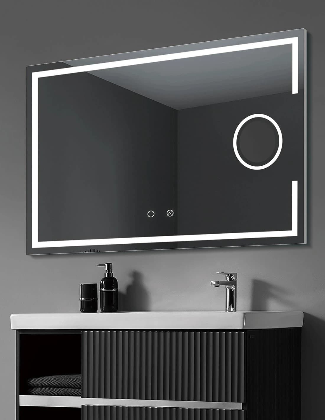 Espejo de baño con luz LED Malta Ledimex con aumento