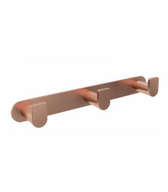 Percha triple oro rosa cepillado Practic