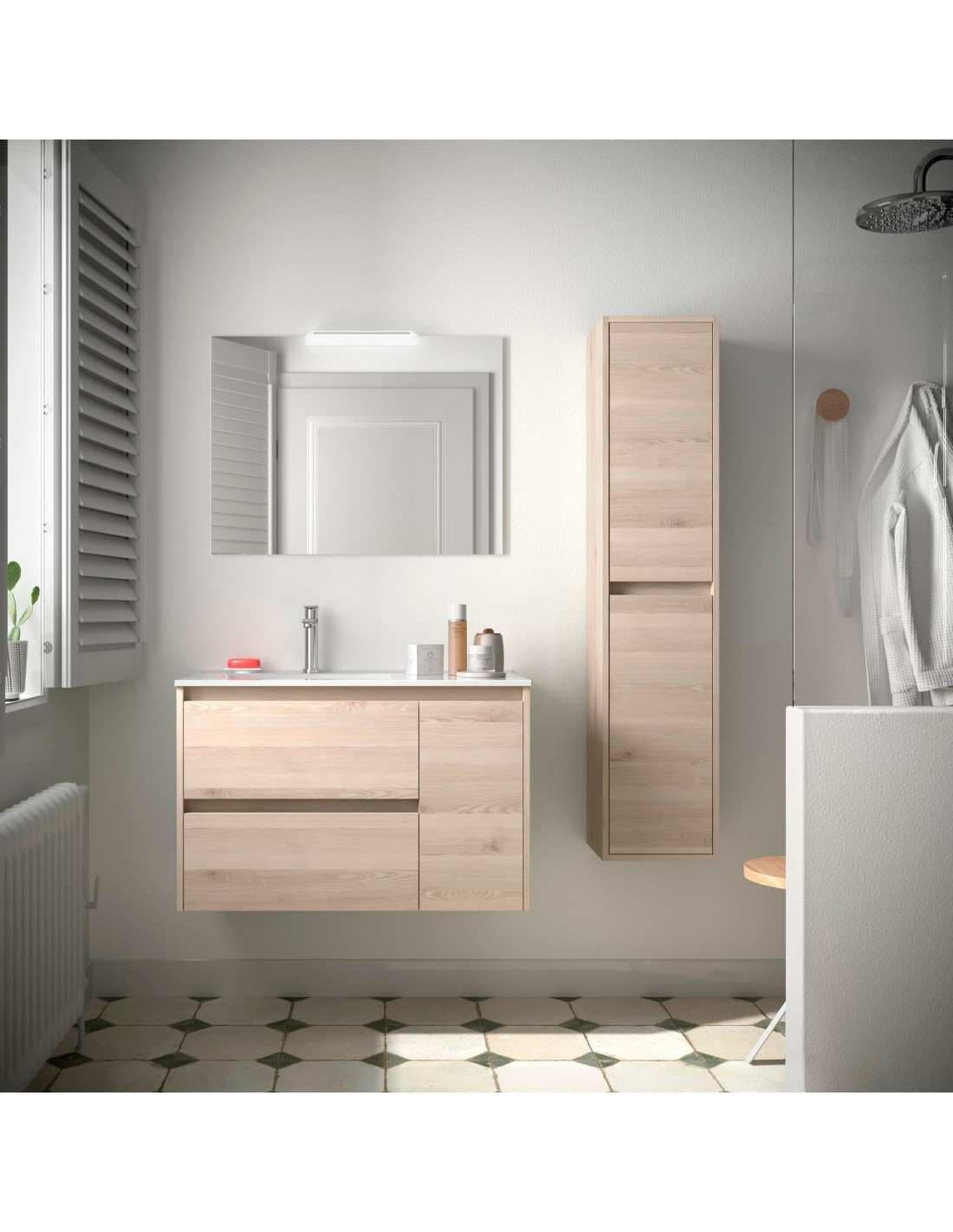 Mueble baño suspendido Noja 2C + 1P de Salgar 90