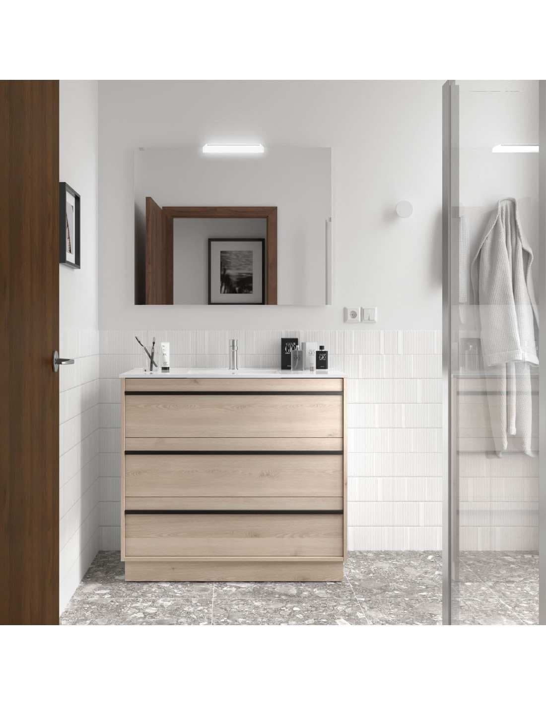 Mueble baño suspendido ATTILA 3C de Salgar 60-70-80-100