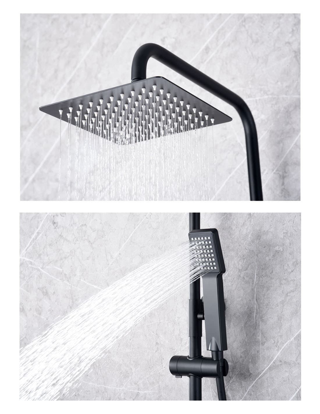 Conjunto ducha termostático  Art negro mate / BTAR025/NG