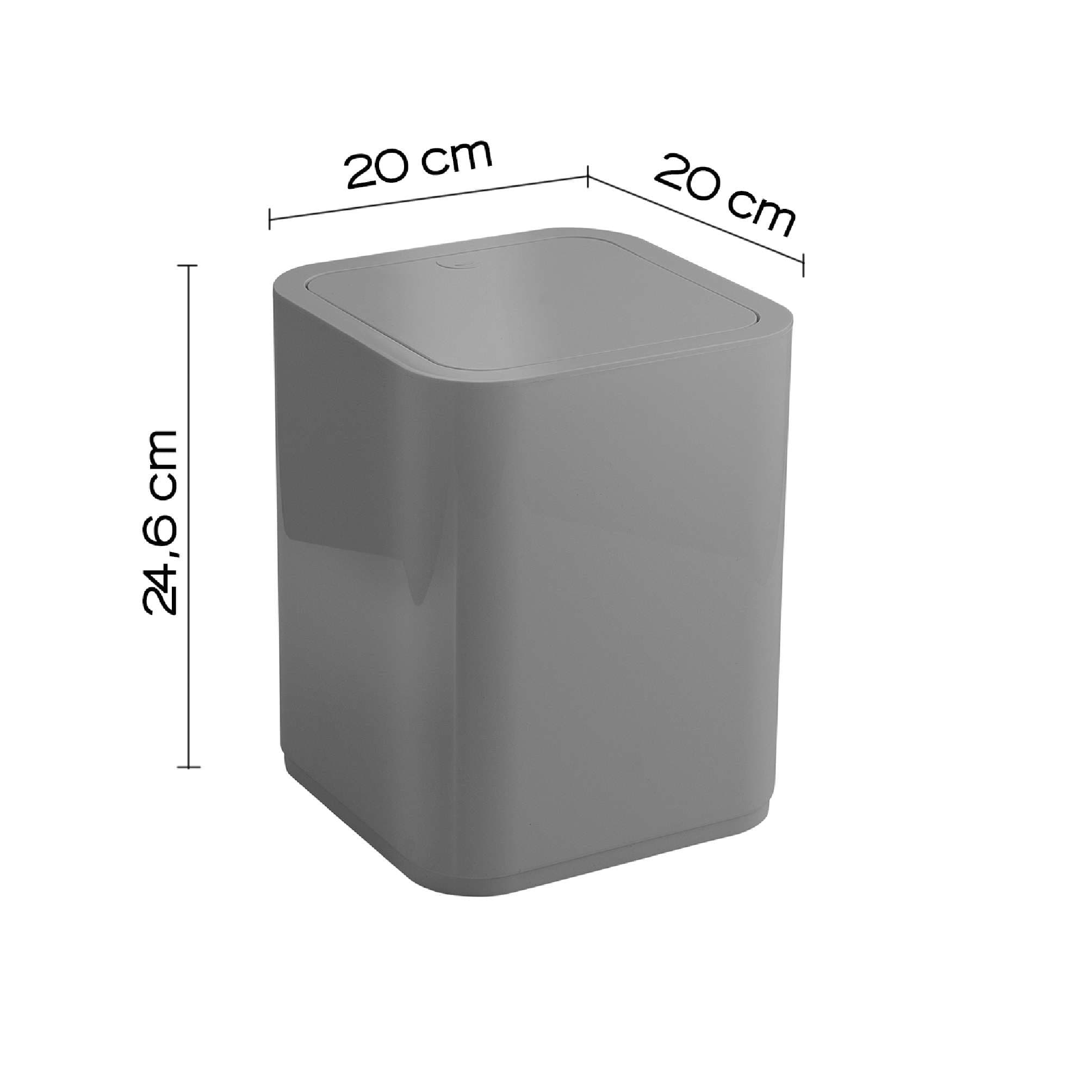 PAPELERA 8 lt SEVENTY GRIS