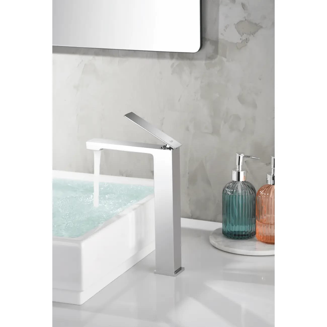 Monomando lavabo caño alto Pisa cromo / BDP048-3