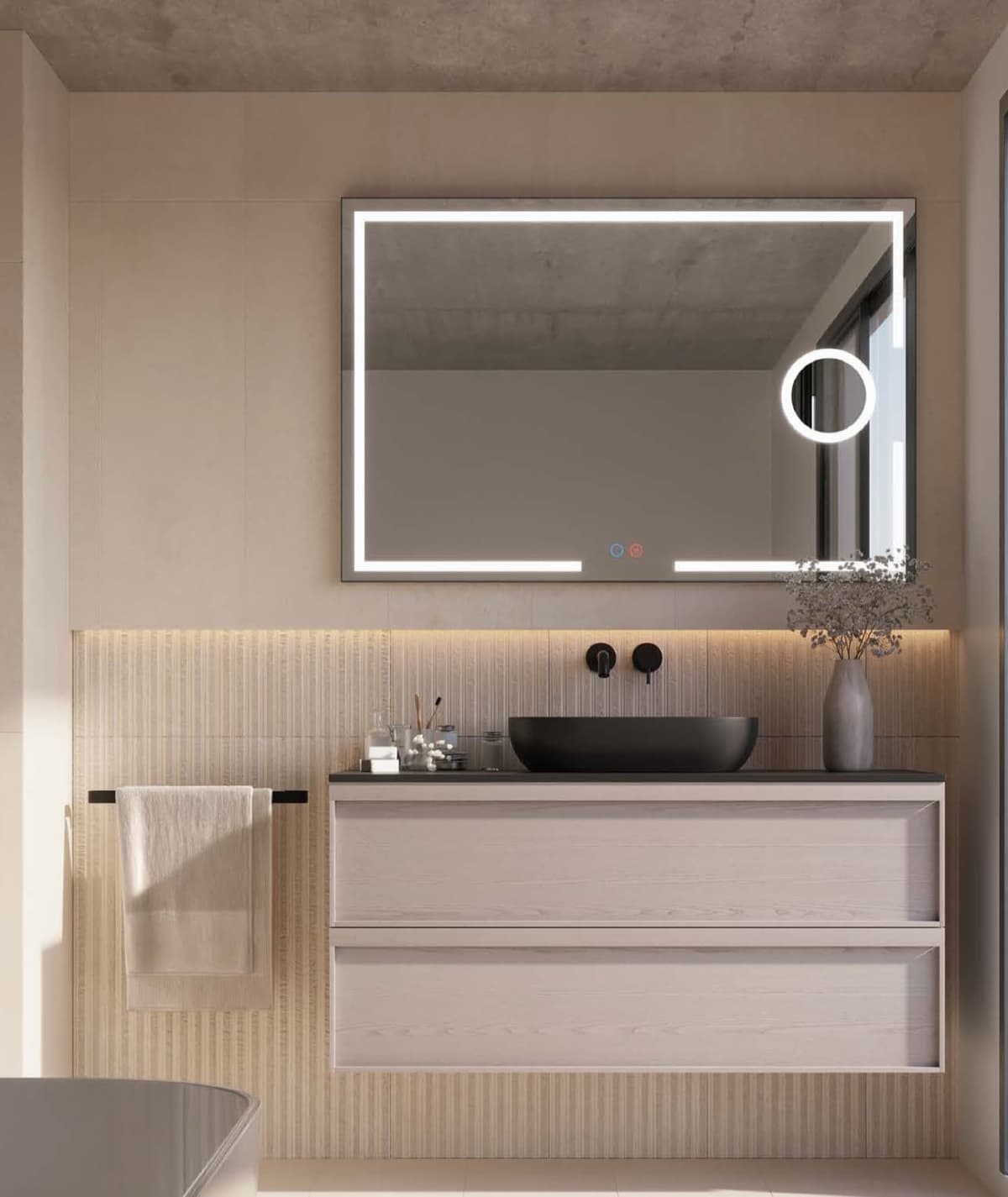 Espejo de baño con luz LED Malta Ledimex con aumento