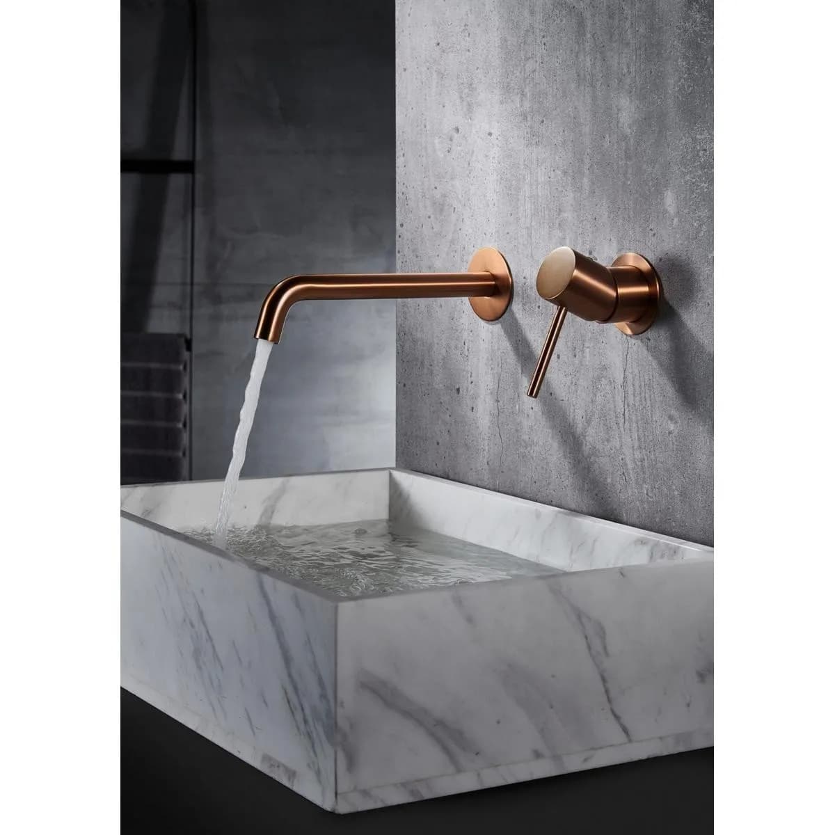 Monomando lavabo empotrado Monza oro rosa cepill / GLM039/ORC