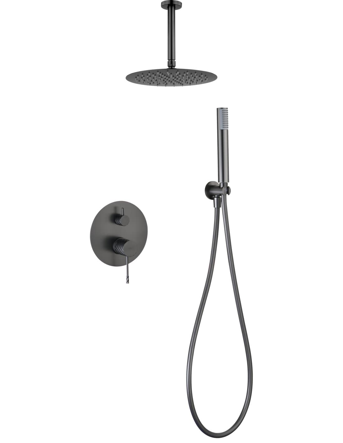 CONJUNTO DUCHA MONOMANDO EMPOTRADO PALAU BLACK GUN METAL GPP063/BGM