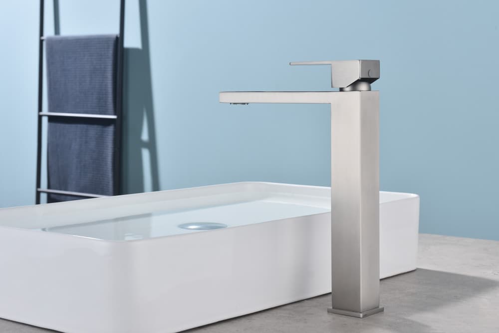 Grifo Monomando de Lavabo Alto ARMY Níquel Cepillado
