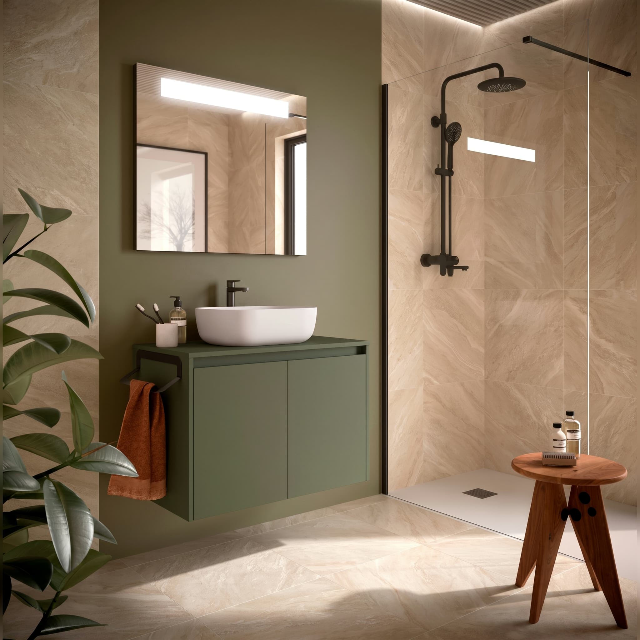 Mueble baño suspendido Noja 2P de Salgar 60-70-80 TOP