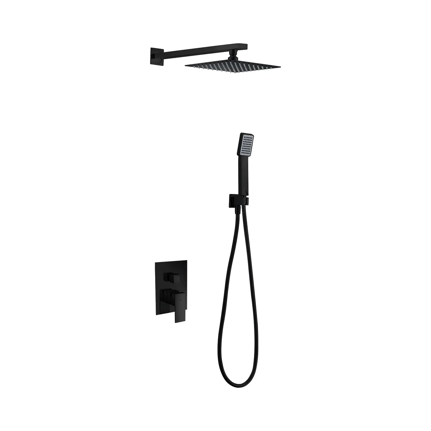 Empotrado  de ducha monomando DUBLIN negro mate / GPE006/NG Roc. 20×20