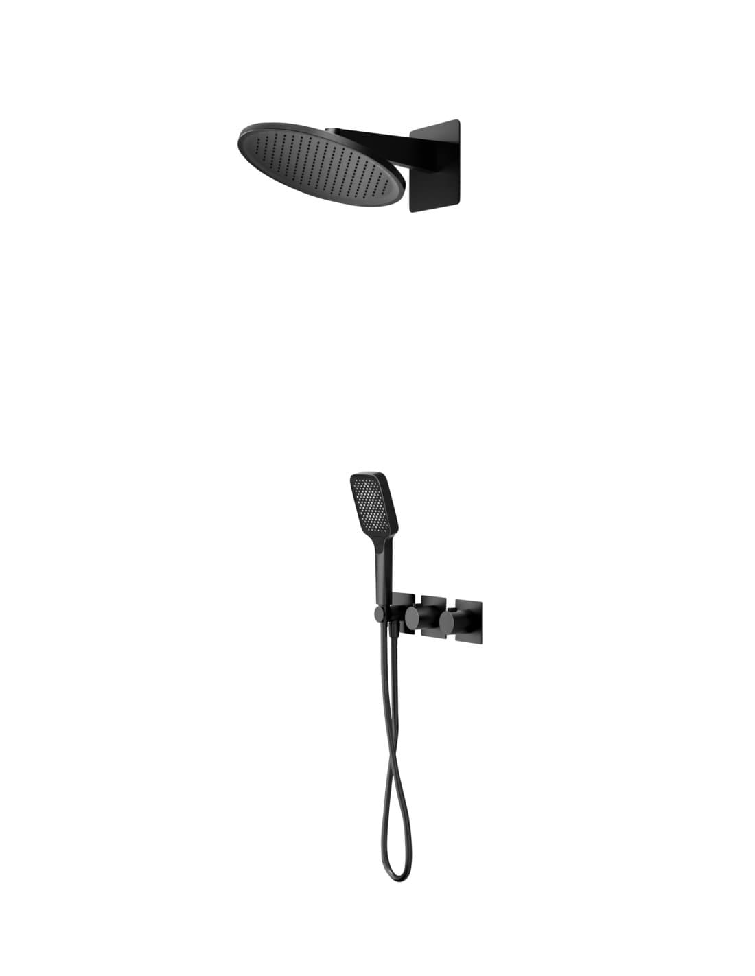 CONJUNTO DUCHA TERMOSTÁTICO EMPOTRADO INARI NEGRO MATE GTI067/NG