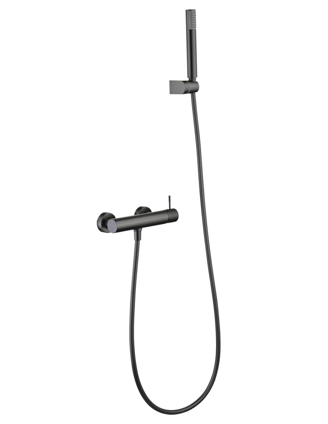 KIT DUCHA MONOMANDO GENOVA BLACK GUN METAL BDG053-5BGM
