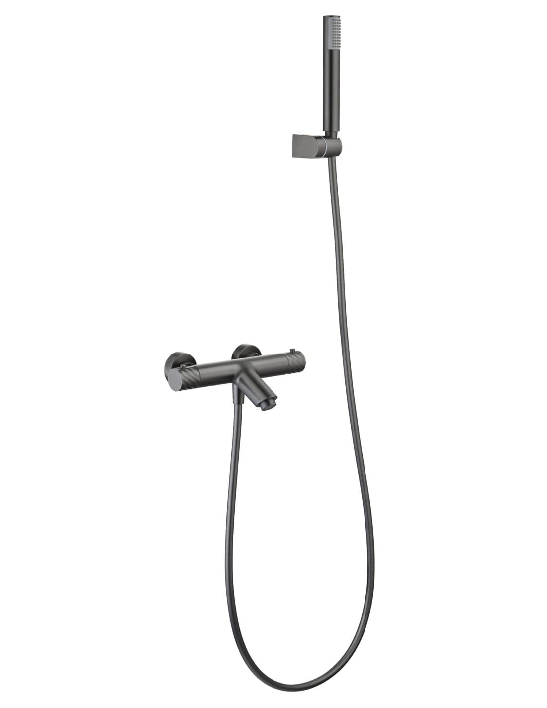 KIT BAÑO/DUCHA TERMOSTÁTICO BLESS BLACK GUN METAL BTB063-4BGM
