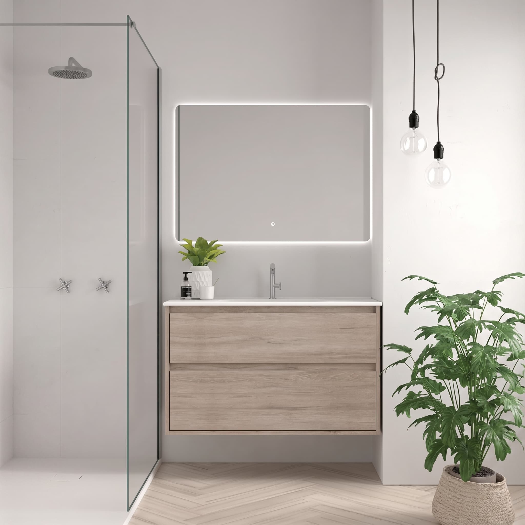 Mueble baño suspendido Carmen 2 Cajones de Avila dos 60-70-80-90-100-120-140 Laterales vistos