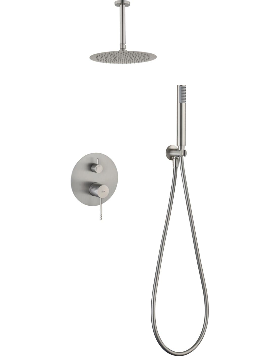 CONJUNTO DUCHA MONOMANDO EMPOTRADO PIAMONTE NÍQUEL CEPILLADO GPP059/NQ