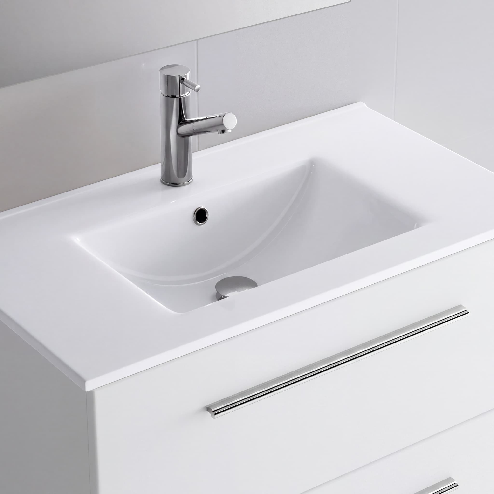 Lavabo encastrado SENO CENTRADO de cerámica