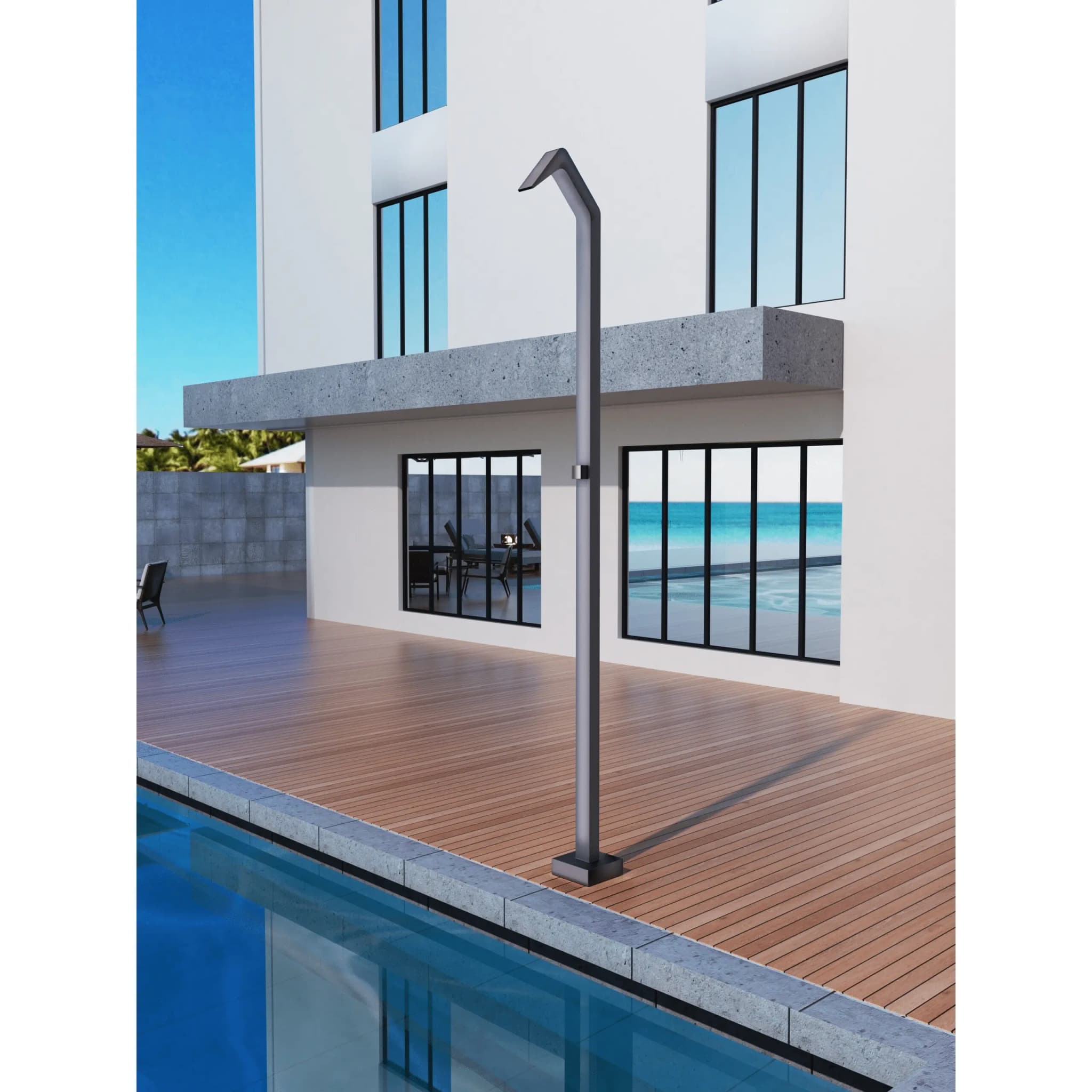 Ducha de piscina NIAGARA Acero S.316 Gris cobalto GPN013/AGCB