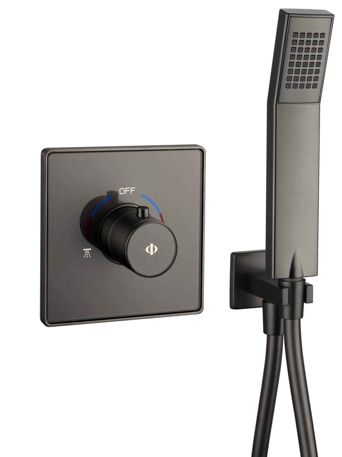 Grifo de ducha empotrado monomando Universal titanio con kit 3235T