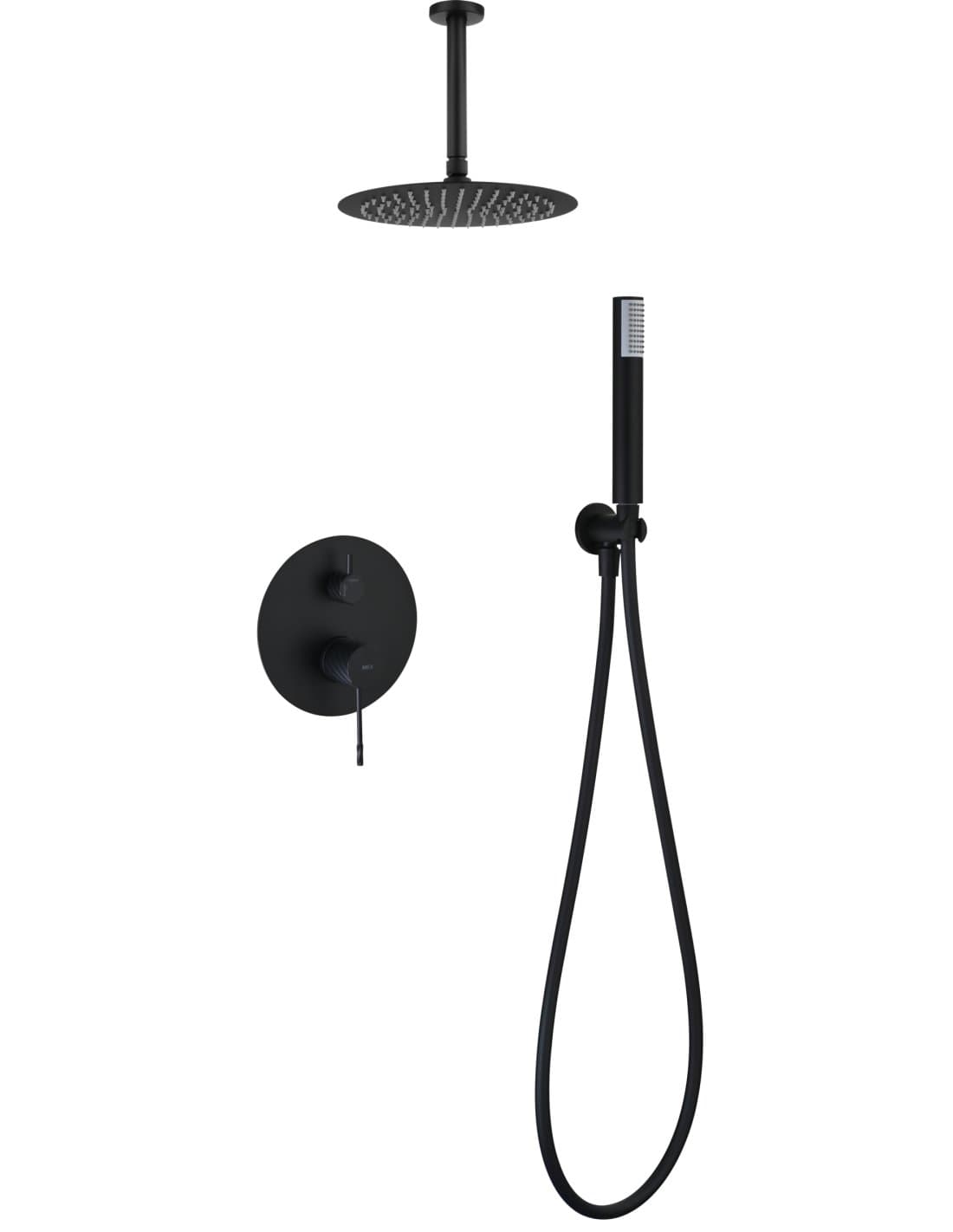CONJUNTO DUCHA MONOMANDO EMPOTRADO PALAU NEGRO MATE GPP063/NG