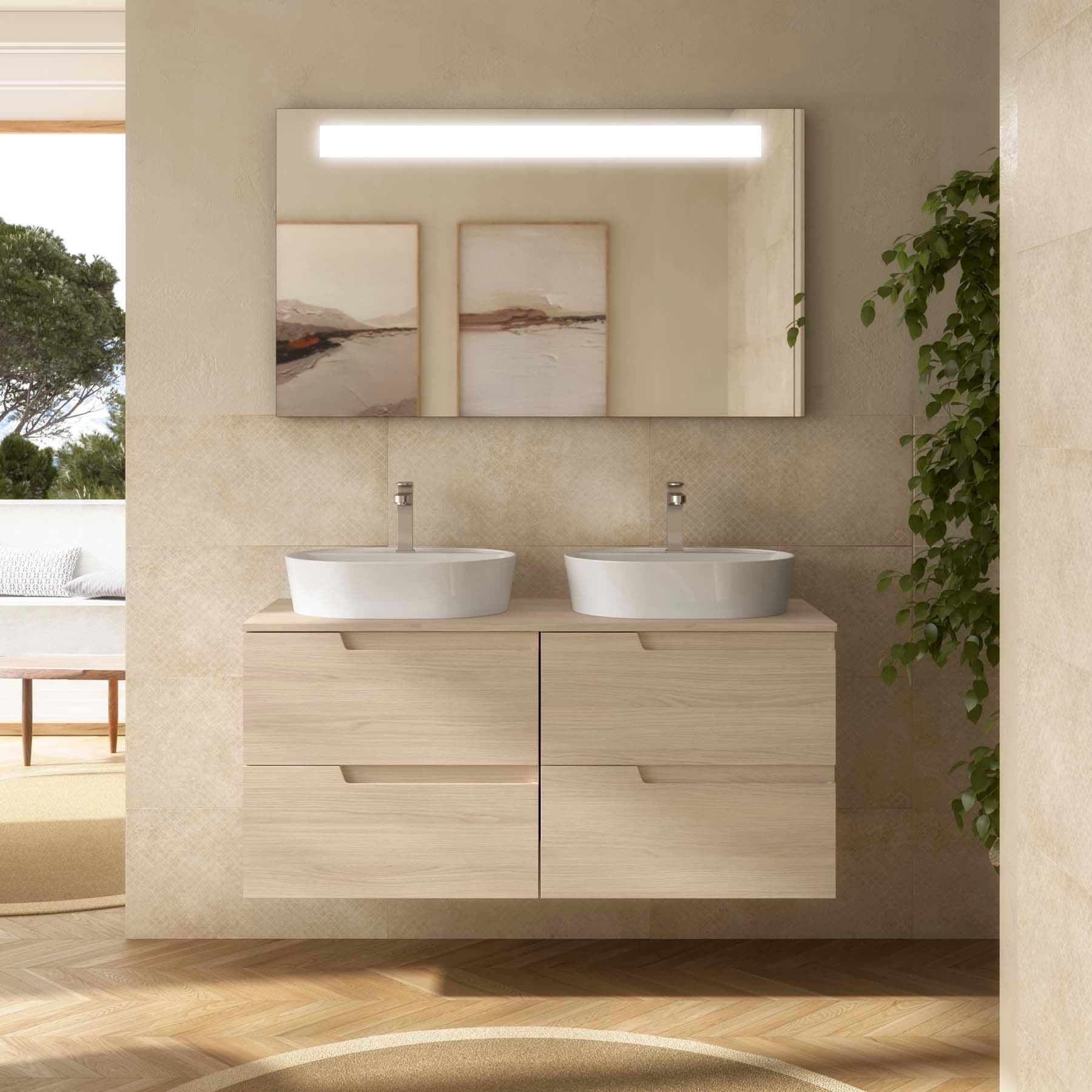 Mueble baño suspendido Vima con tapa de Salgar 120