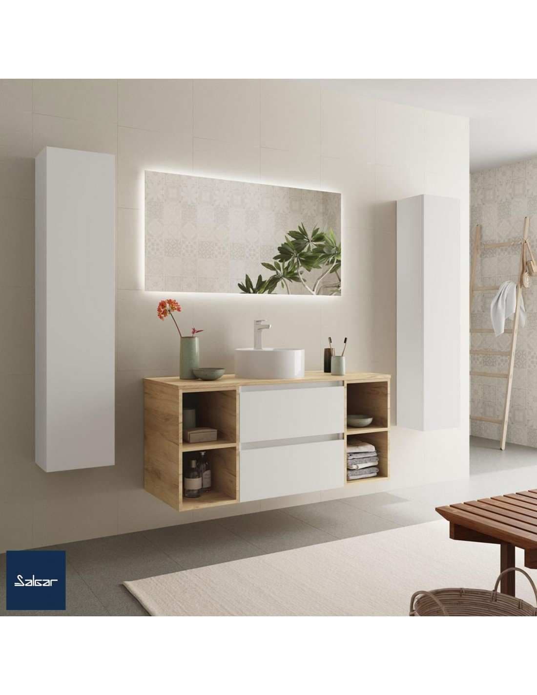 SALGAR BEQUIA Mueble de baño suspendido 120+ Lavabo Lisboa.