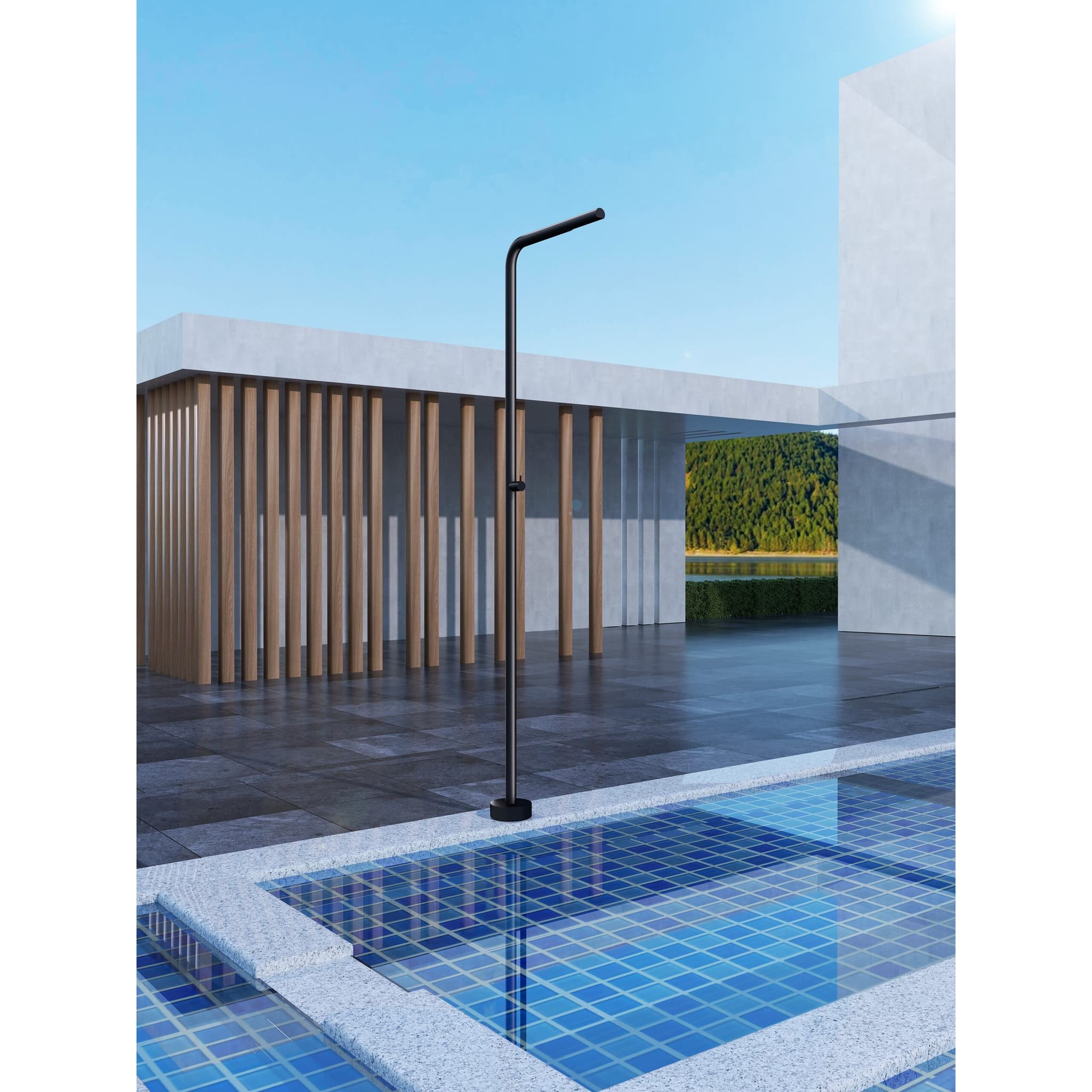 Ducha de piscina TEXAS Acero S.316 Negro mate GPT005/ANG