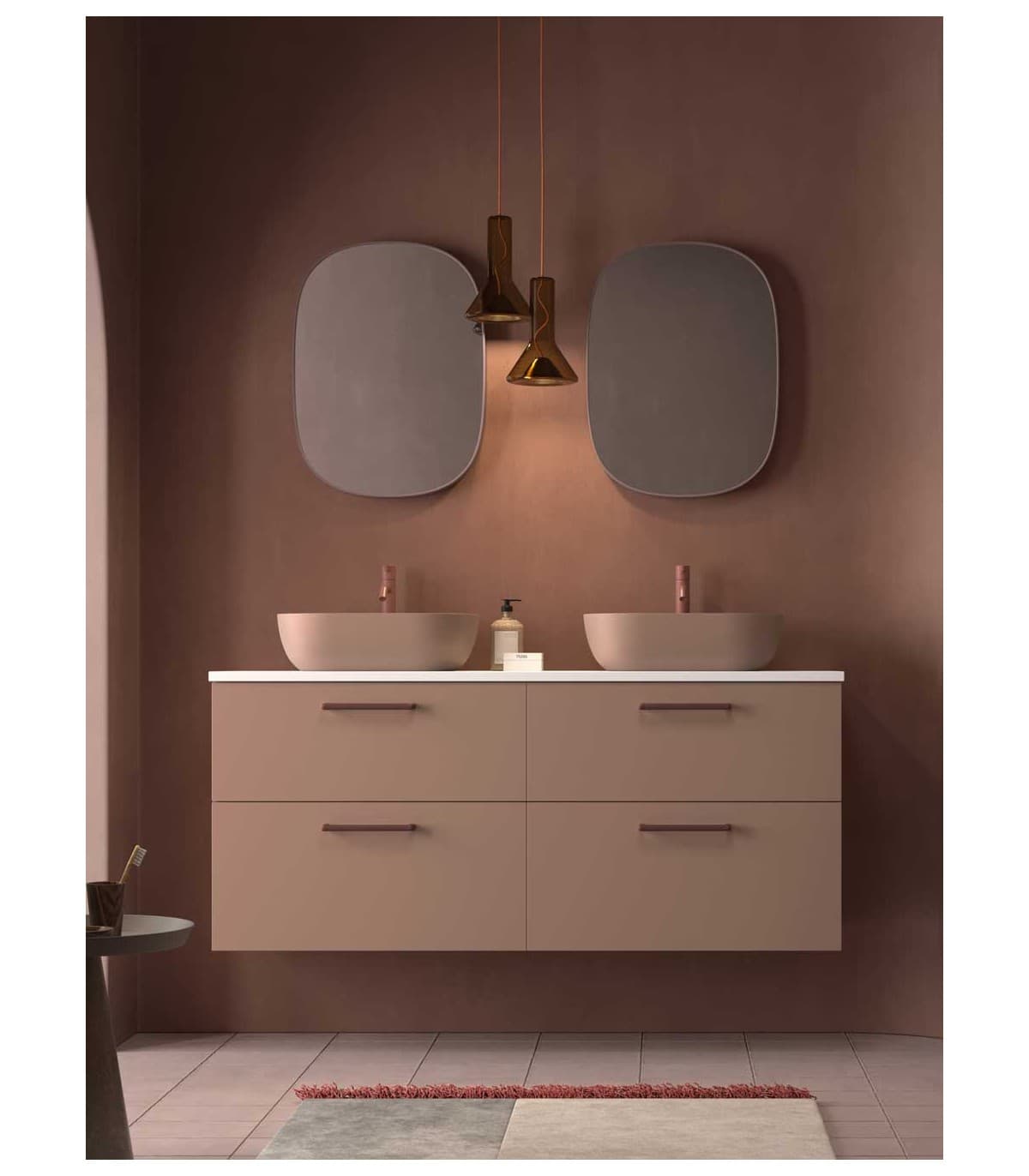 Mueble baño suspendido Carmen TOP 2 Cajones de Avila dos 60-70-80-90-100-120-140