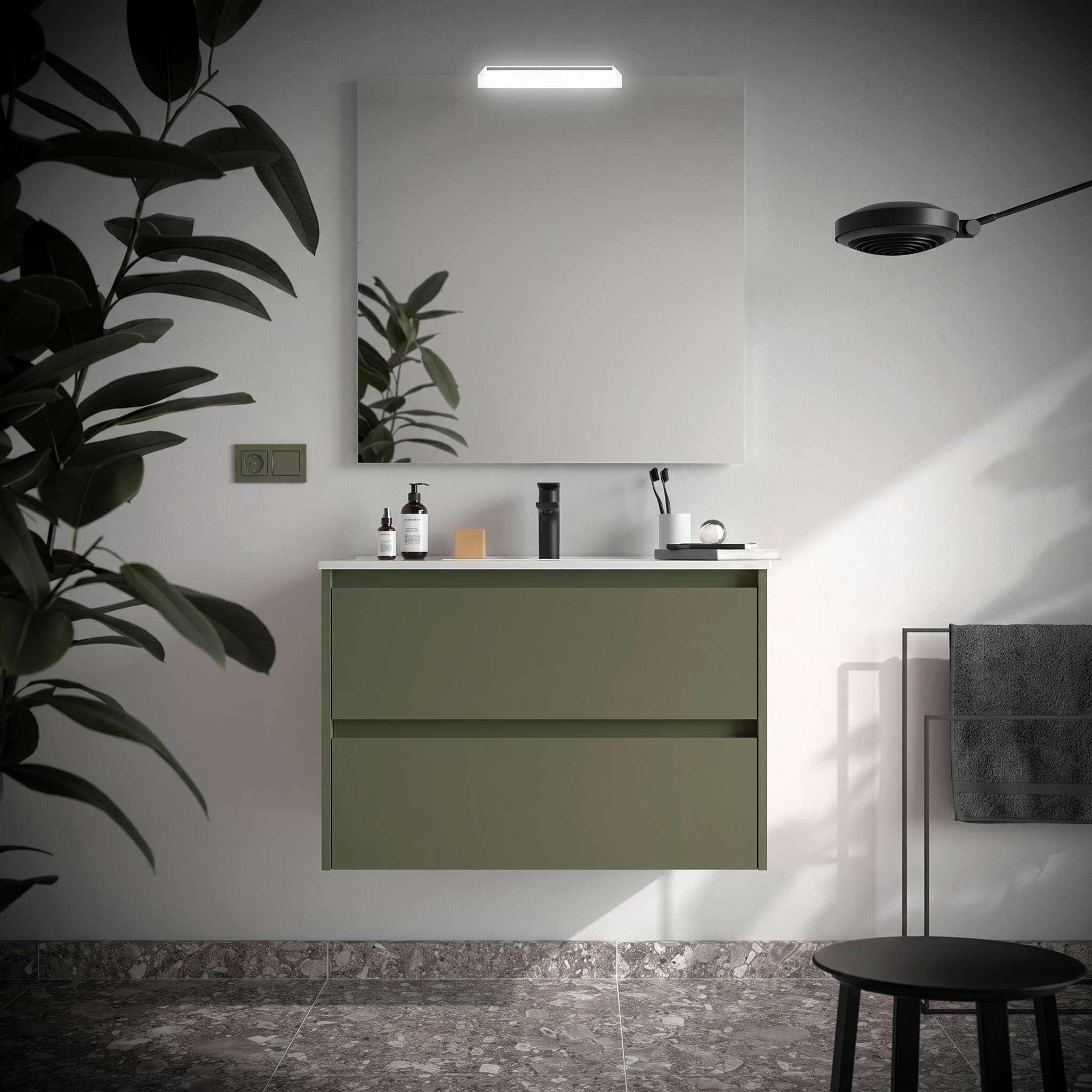 Mueble baño suspendido Noja 2C de Salgar 60-70-80-90-100