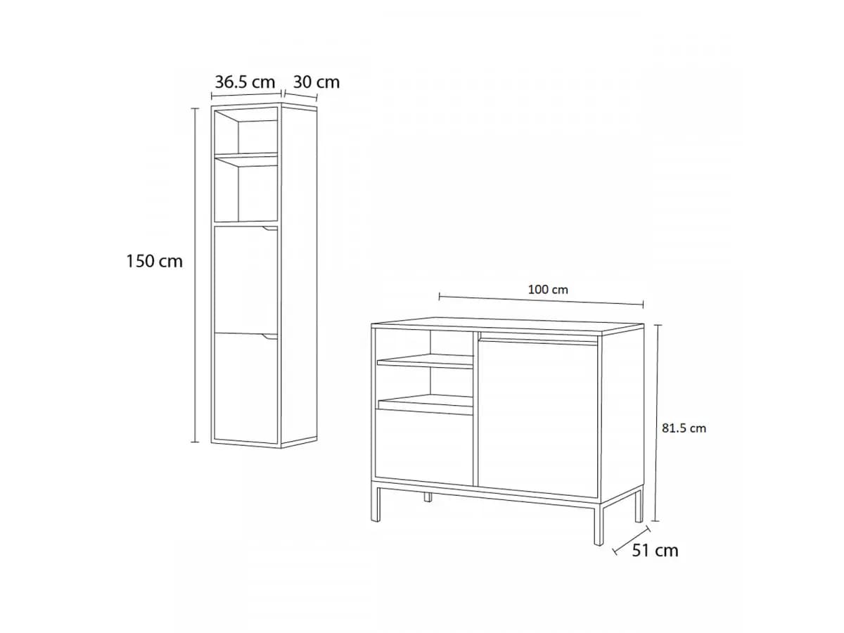 Mueble de lavabo Tamesis 100 en KIT