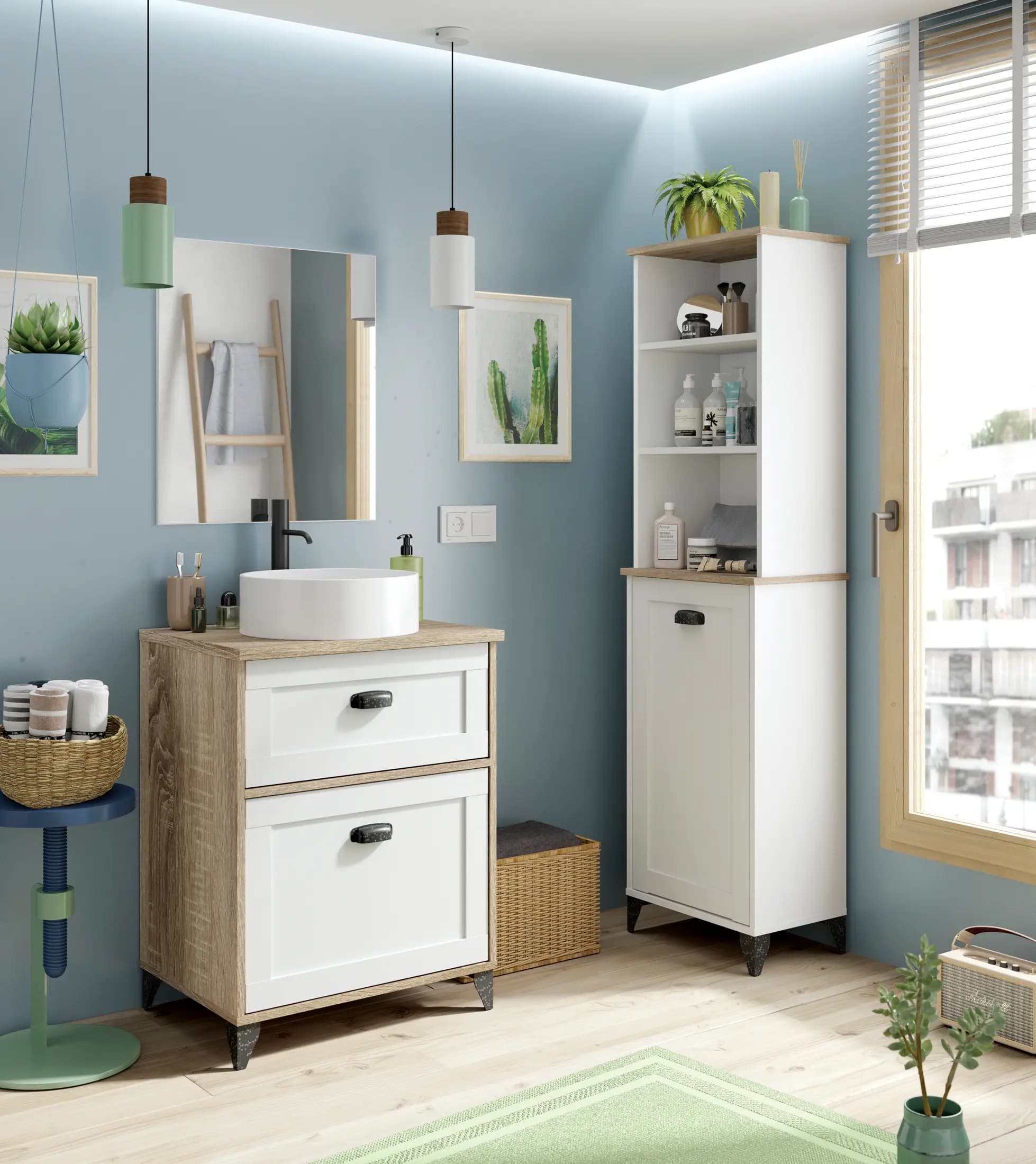 Mueble de lavabo Toscana 60 (con lavabo) en KIT
