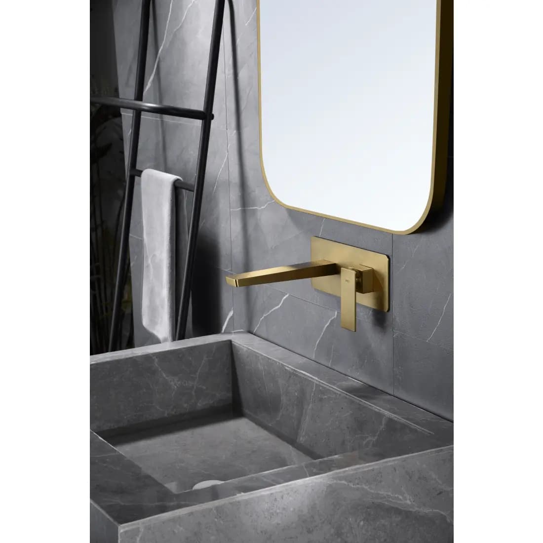 Monomando lavabo empotrado Pisa oro cepillado / GLP048/OC