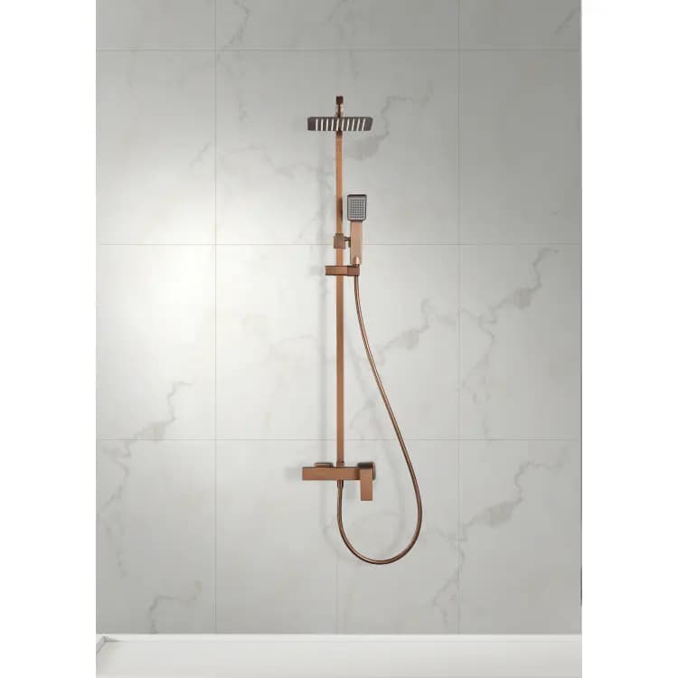 Conjunto de ducha monomando Pisa oro rosa cepillado / BDP048/ORC